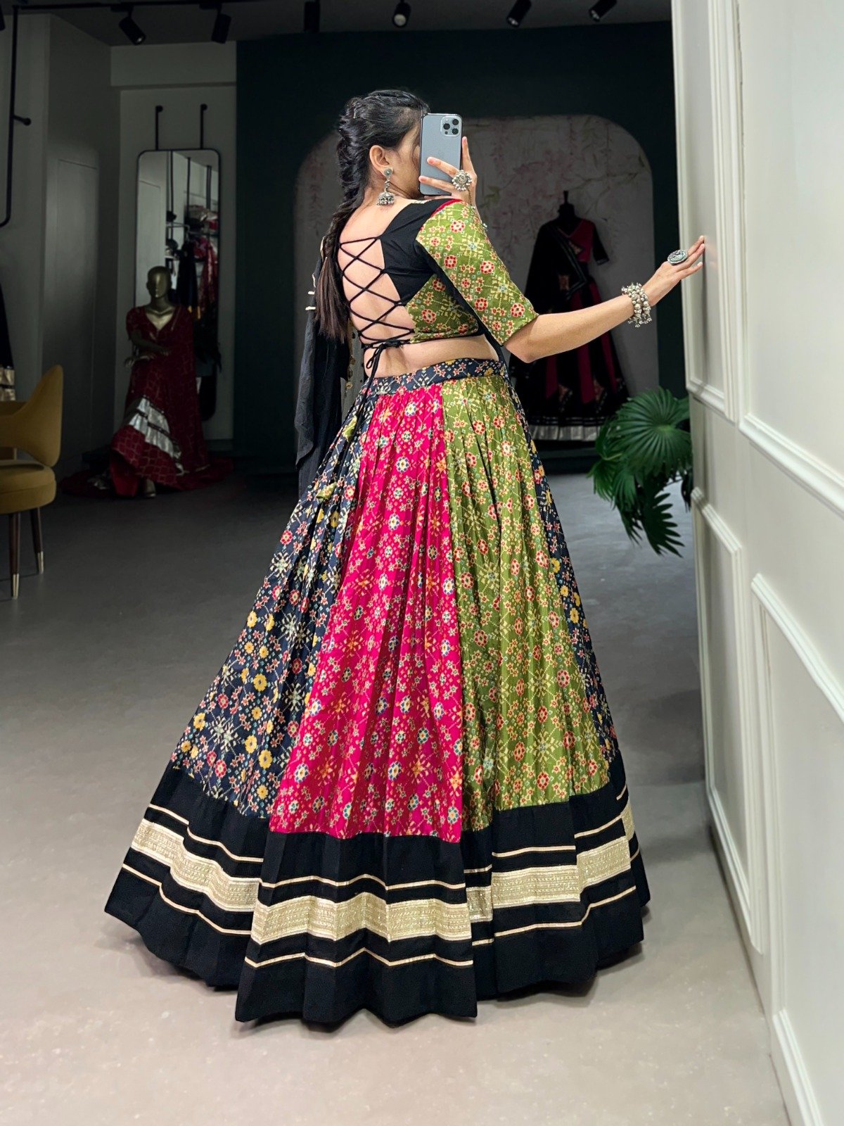 Navratri Lehenga Choli Dola Silk Pure Cotton - Image 5