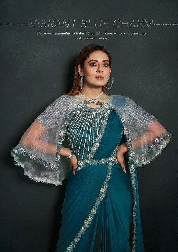 Predrapped Saree Satin Silk Crepe - Image 3