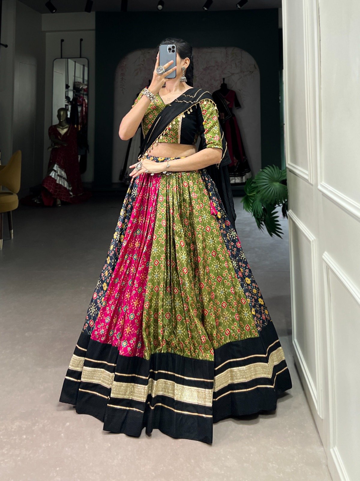 Navratri Lehenga Choli Dola Silk Pure Cotton - Image 4