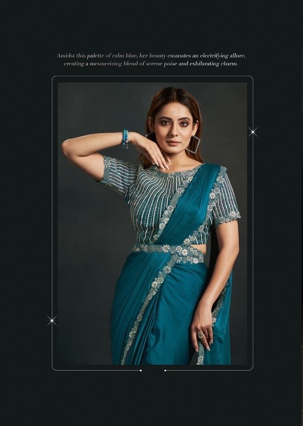 Predrapped Saree Satin Silk Crepe - Image 4