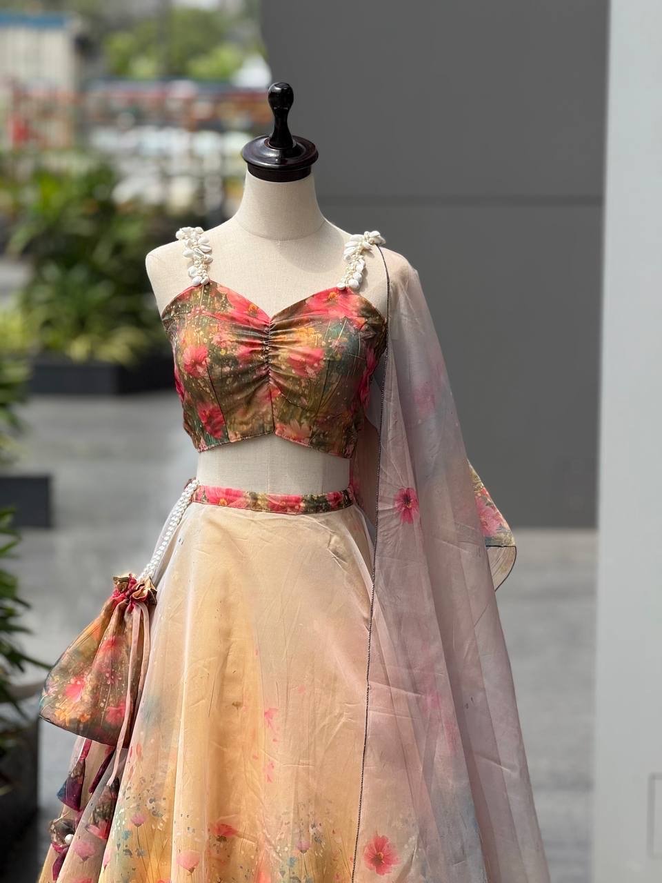 Organza Party Wear Lahenga Choli - Image 3