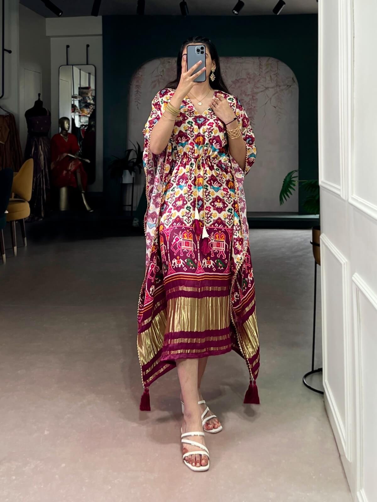 Kaftan Pure Gaji Silk Fabric